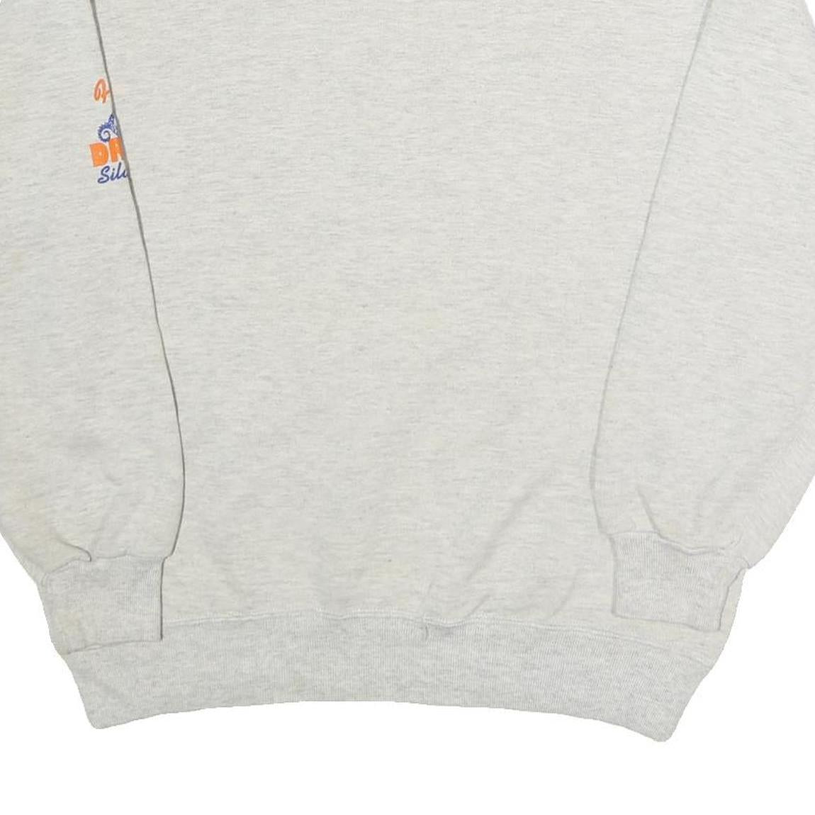 JERZEES Mens Grey Stout Elementary Dragon Graphic Crew Neck L Sweatshirt