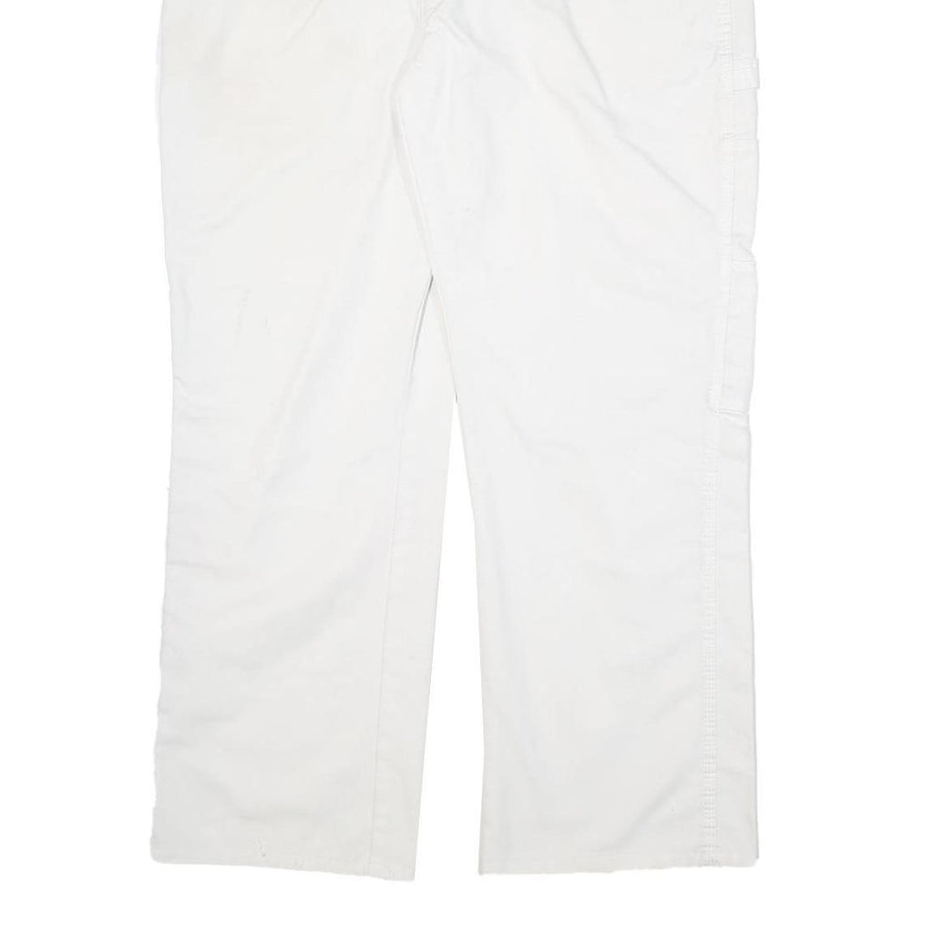 DICKIES Mens Cotton Blend White Casual Regular Straight Trousers W34 L29