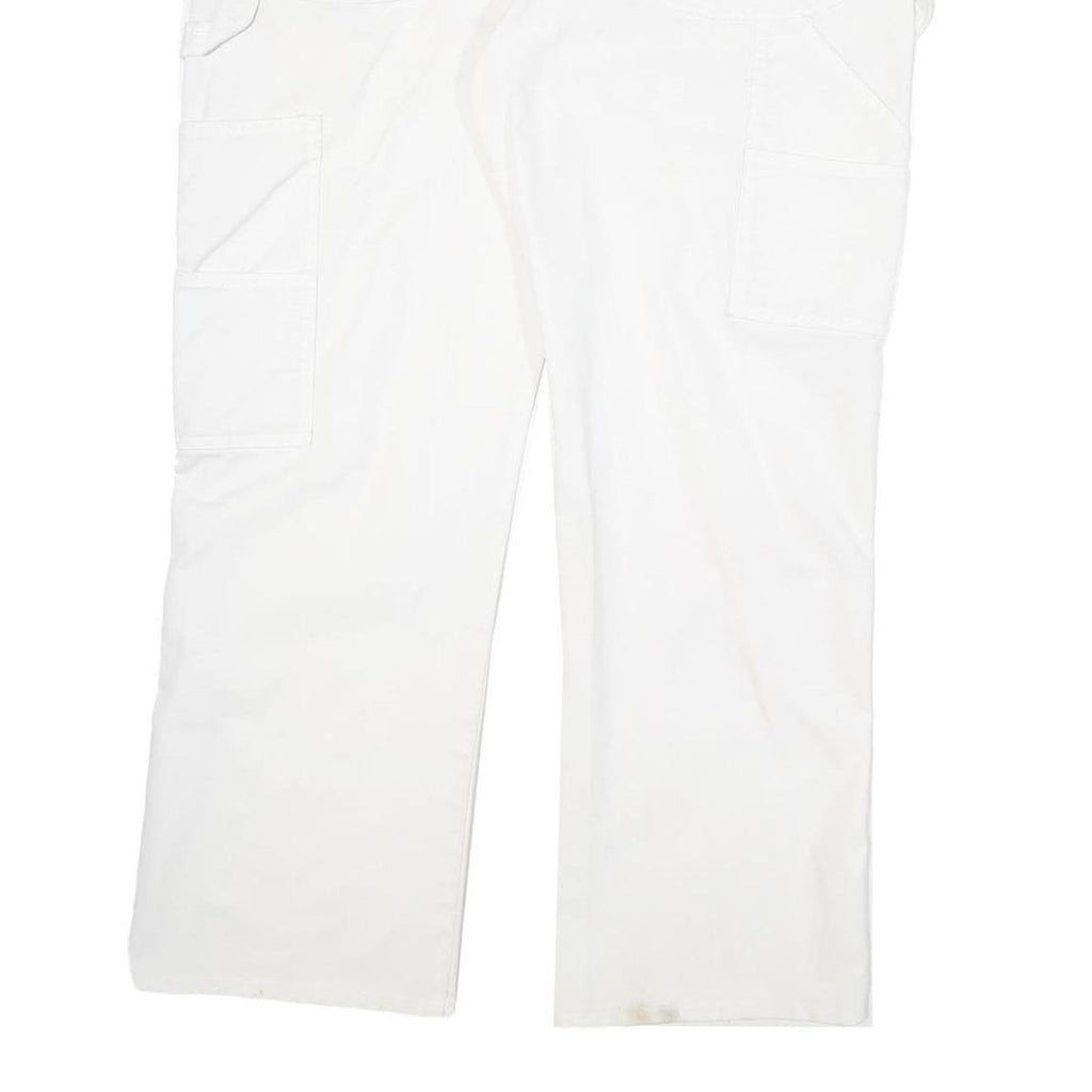 DICKIES Mens Cotton Blend White Casual Regular Straight Trousers W34 L29