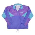BROOKS Womens Purple & Blue Lightweight Nylon Zip Jacket XL Retro Sportswear