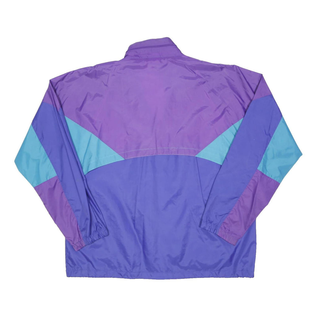 BROOKS Womens Purple & Blue Lightweight Nylon Zip Jacket XL Retro Sportswear