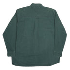 THREE RIVERS Mens Green Shirt XL Button Down Cotton Long Sleeve Casual