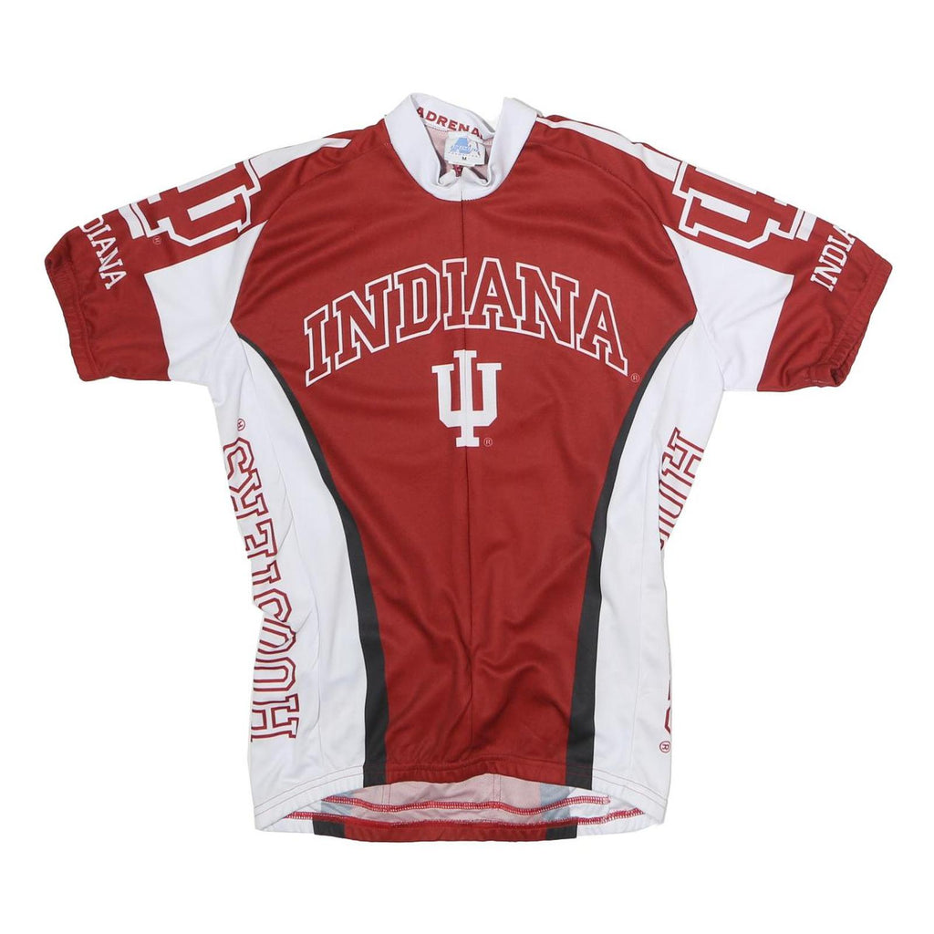 ADRENALINE Mens Red & White Indiana Cycling Jersey M Short Sleeve Crew Neck