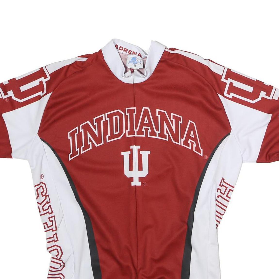 ADRENALINE Mens Red & White Indiana Cycling Jersey M Short Sleeve Crew Neck