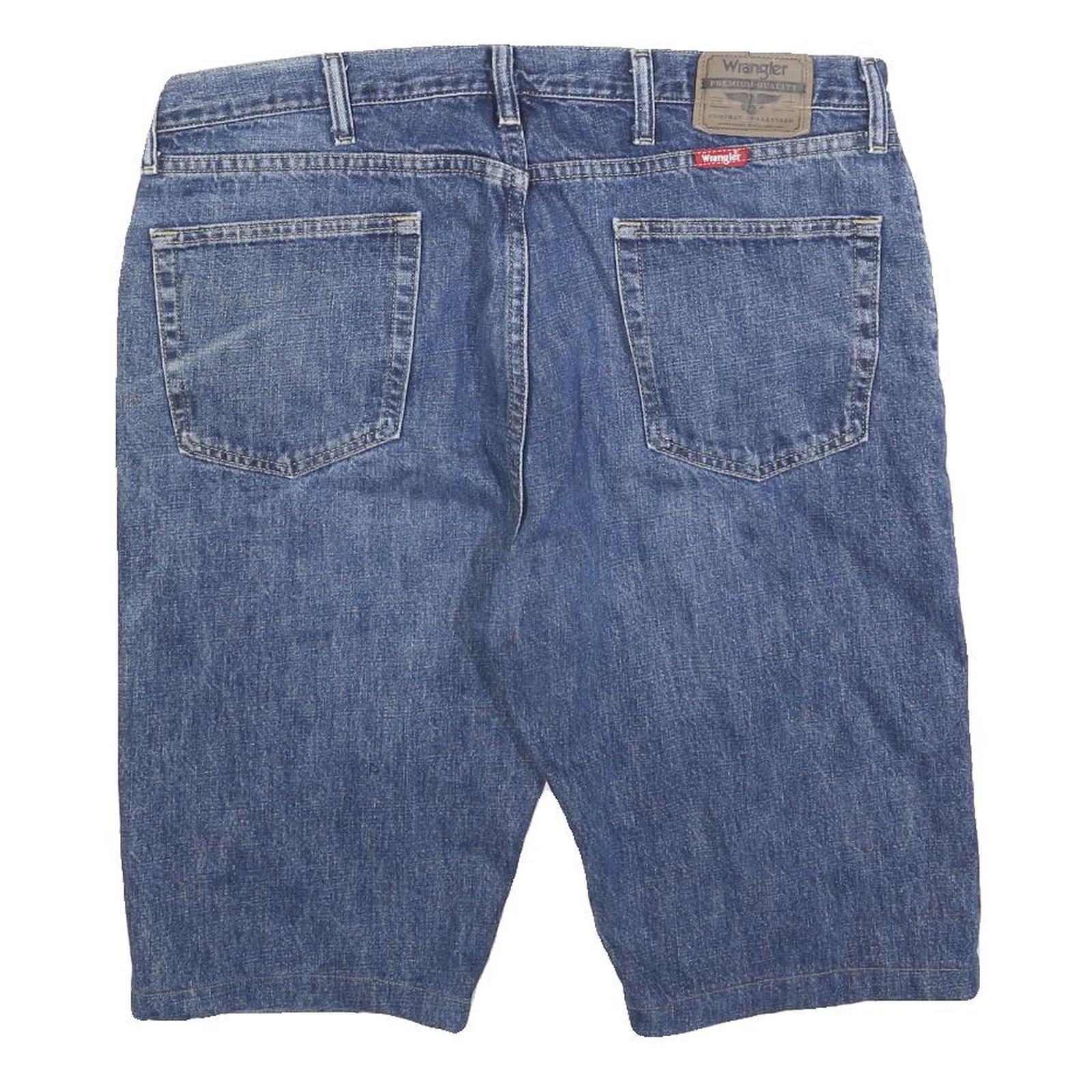 WRANGLER Mens Denim Blue Casual Shorts XL W38 Cotton Blend Comfortable Fit