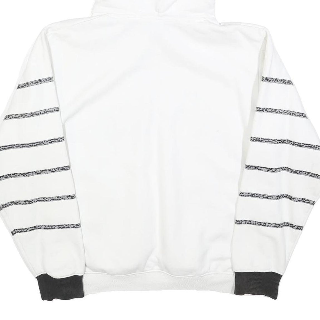 NIKE Mens White Black Striped Pullover Hoodie S Nike Air Logo Sweatshirt