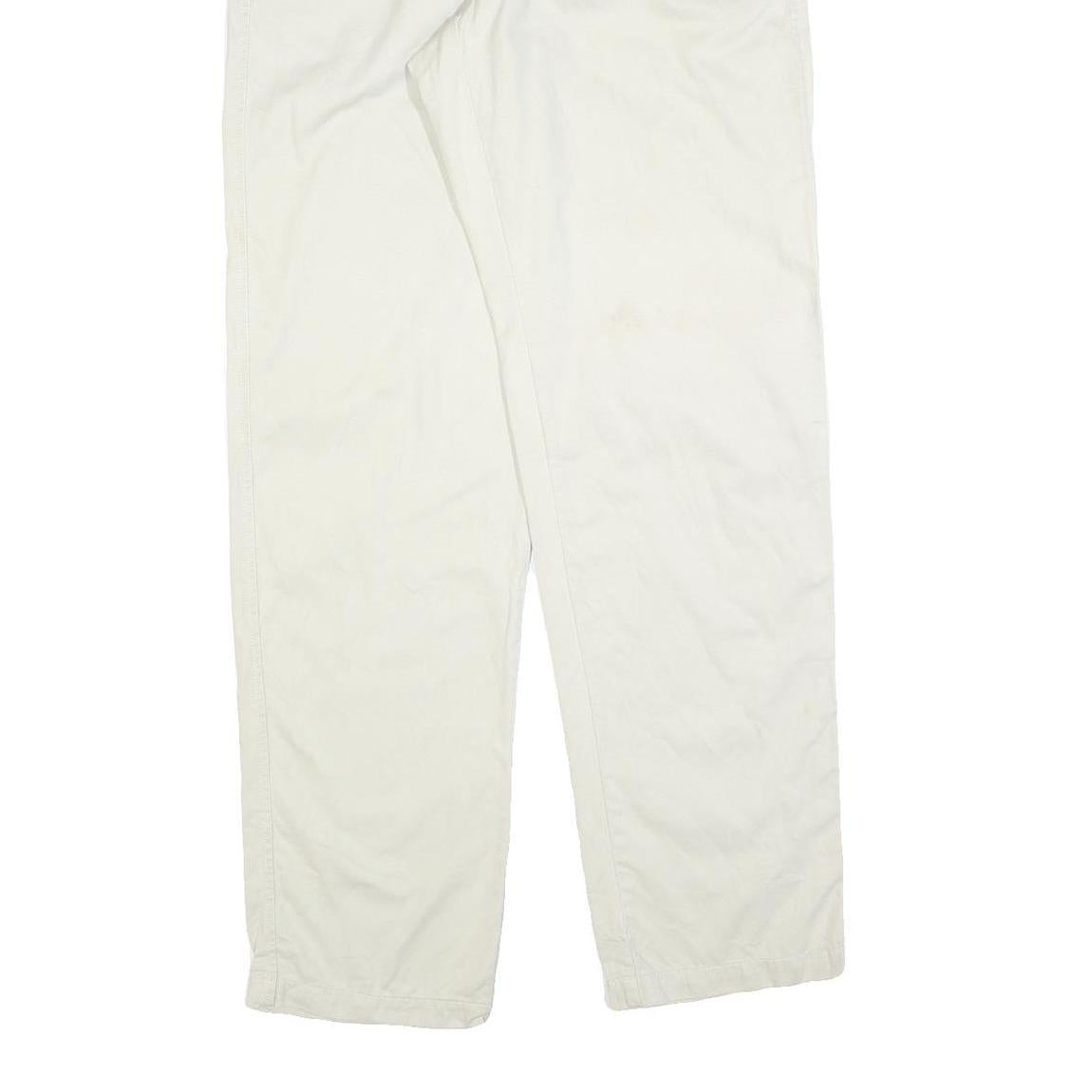 CALVIN KLEIN JEANS Mens Cotton Blend Cream Regular Straight Trousers W32 L34