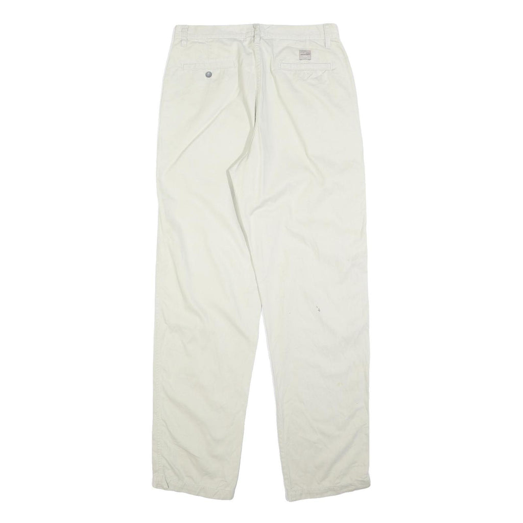 CALVIN KLEIN JEANS Mens Cotton Blend Cream Regular Straight Trousers W32 L34