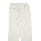 CALVIN KLEIN JEANS Mens Cotton Blend Cream Regular Straight Trousers W32 L34
