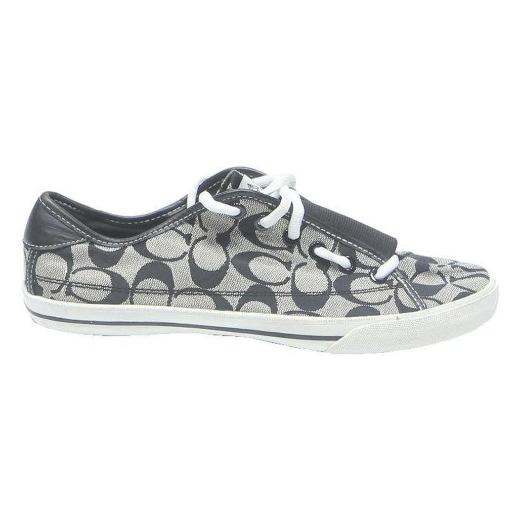 COACH Signature Canvas Womens Low Top Trainers Black Grey Synthetic UK 7 Casual