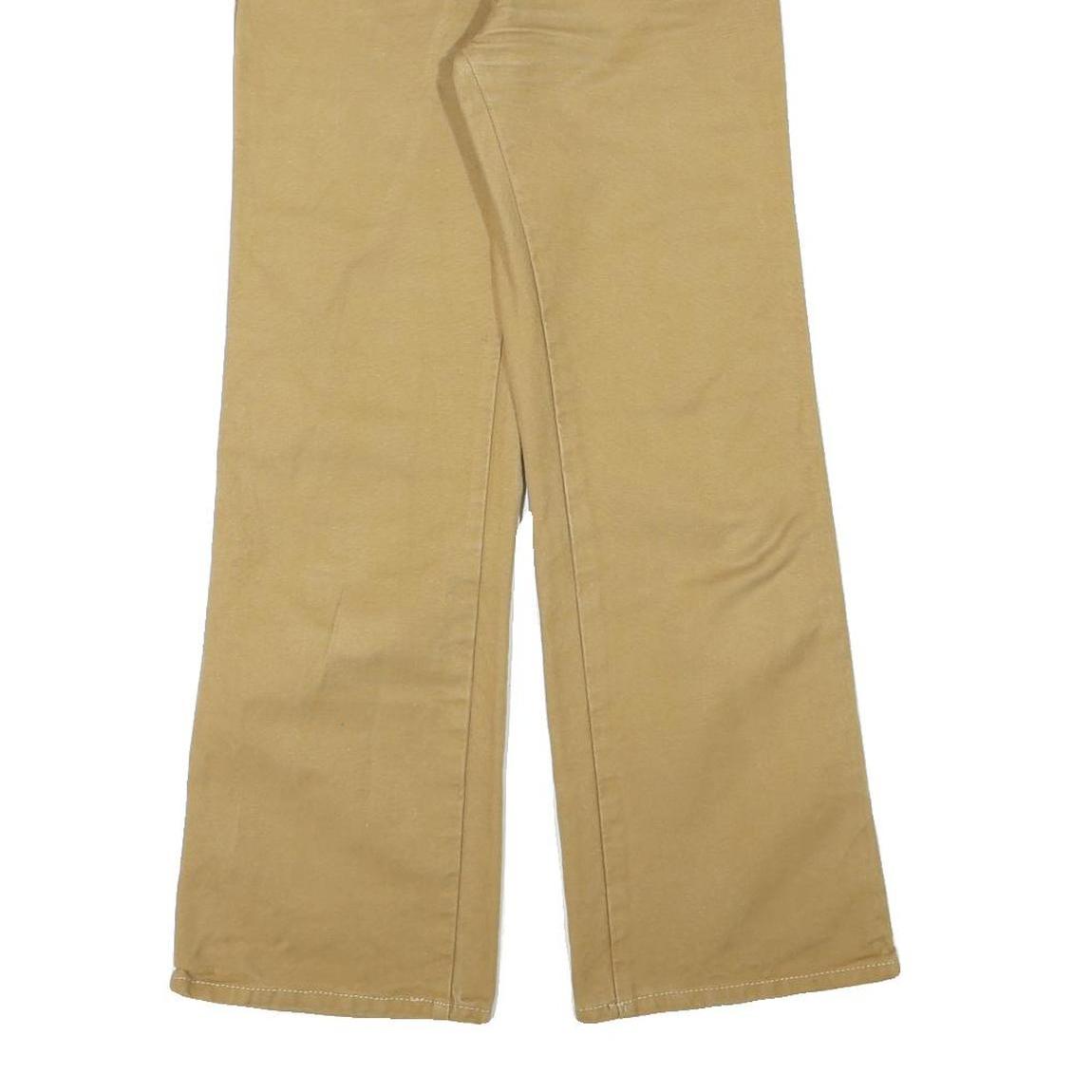 LEE Womens Cotton Blend Beige Regular Fit Flared Trousers W26 L29 Classic Style