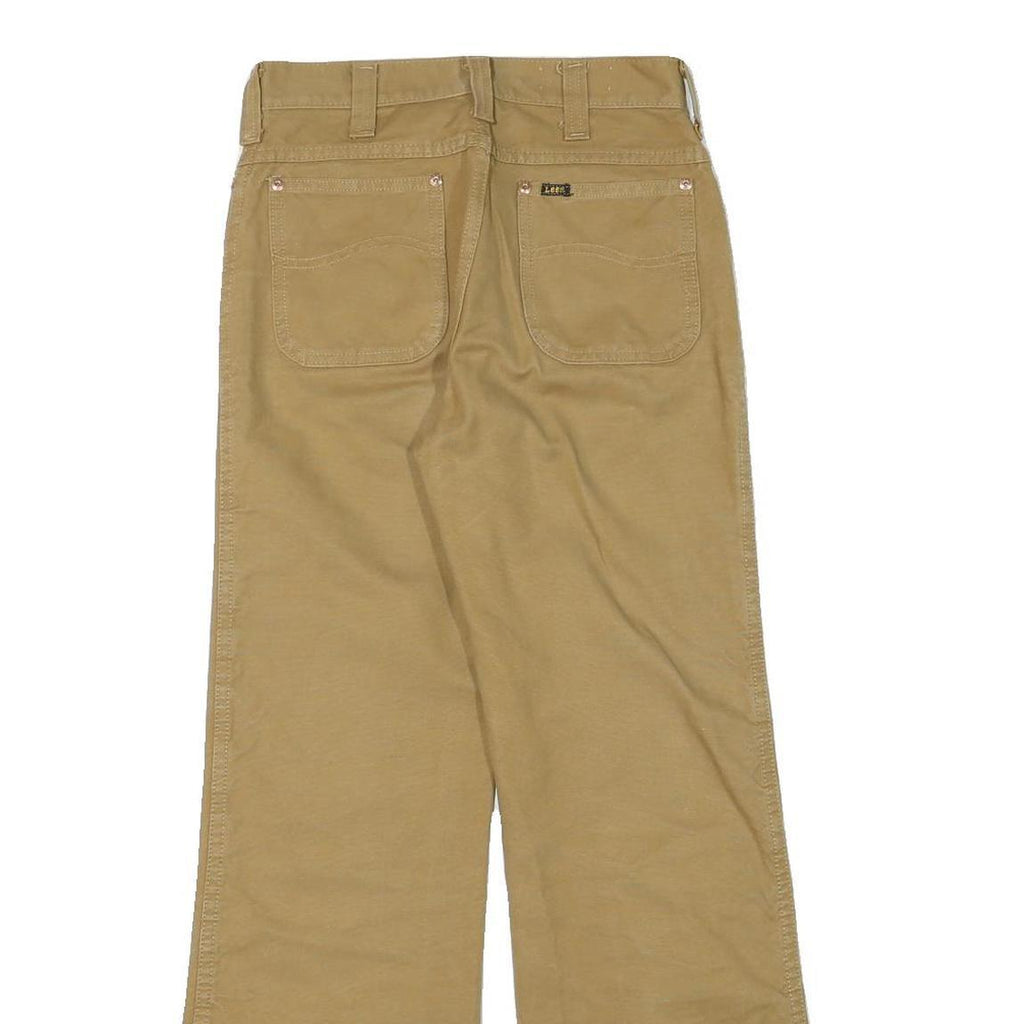 LEE Womens Cotton Blend Beige Regular Fit Flared Trousers W26 L29 Classic Style