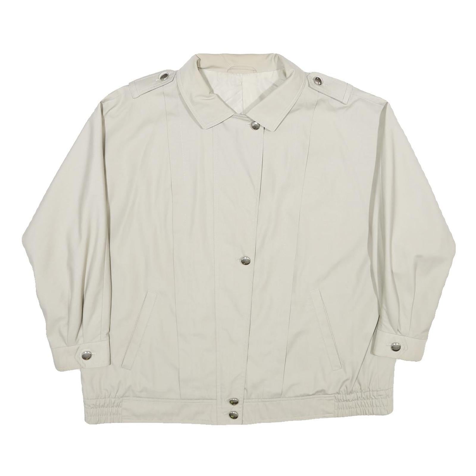 RAVENS Womens Cream Jacket UK 18 Polyester Blend Zip Plain Classic Fit