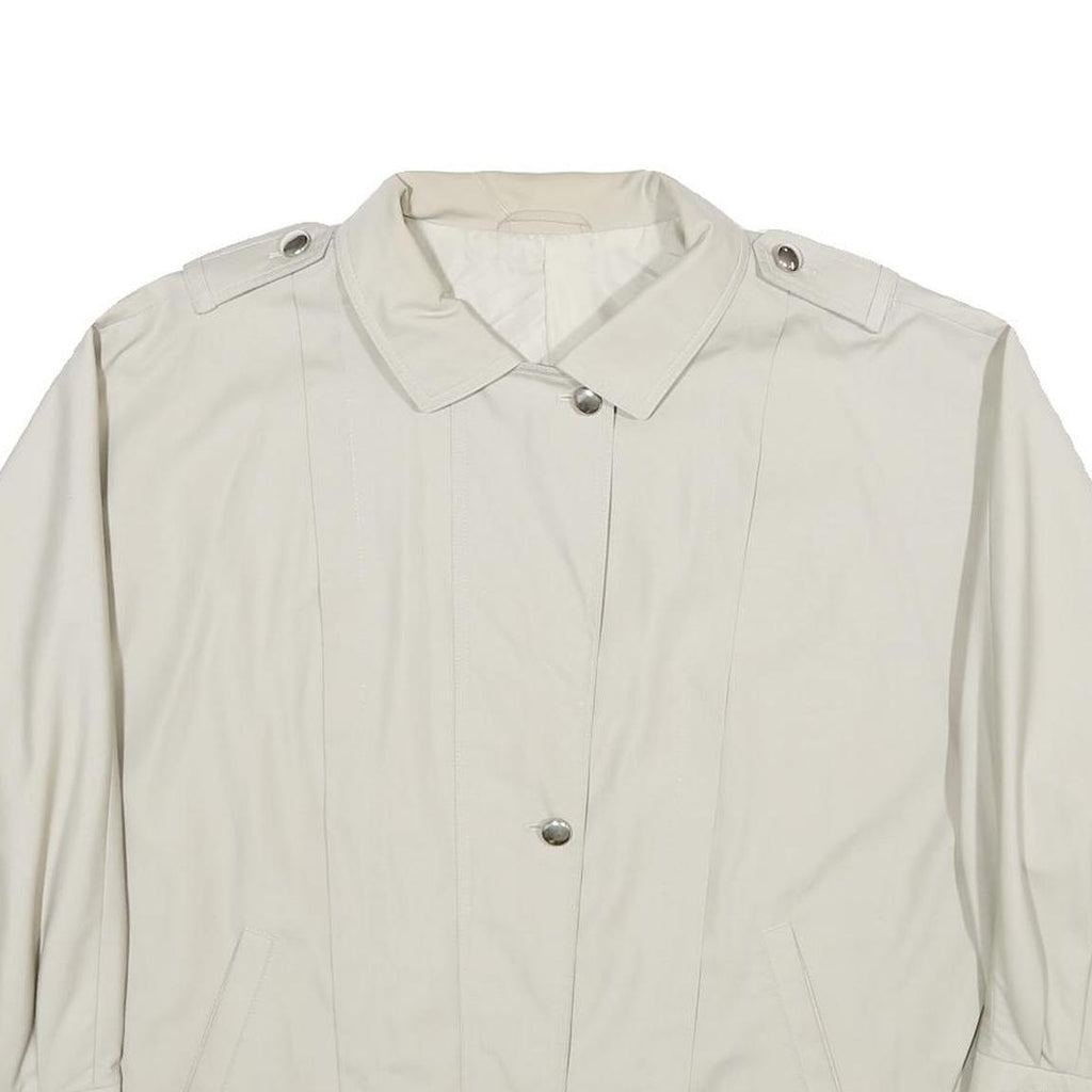 RAVENS Womens Cream Jacket UK 18 Polyester Blend Zip Plain Classic Fit