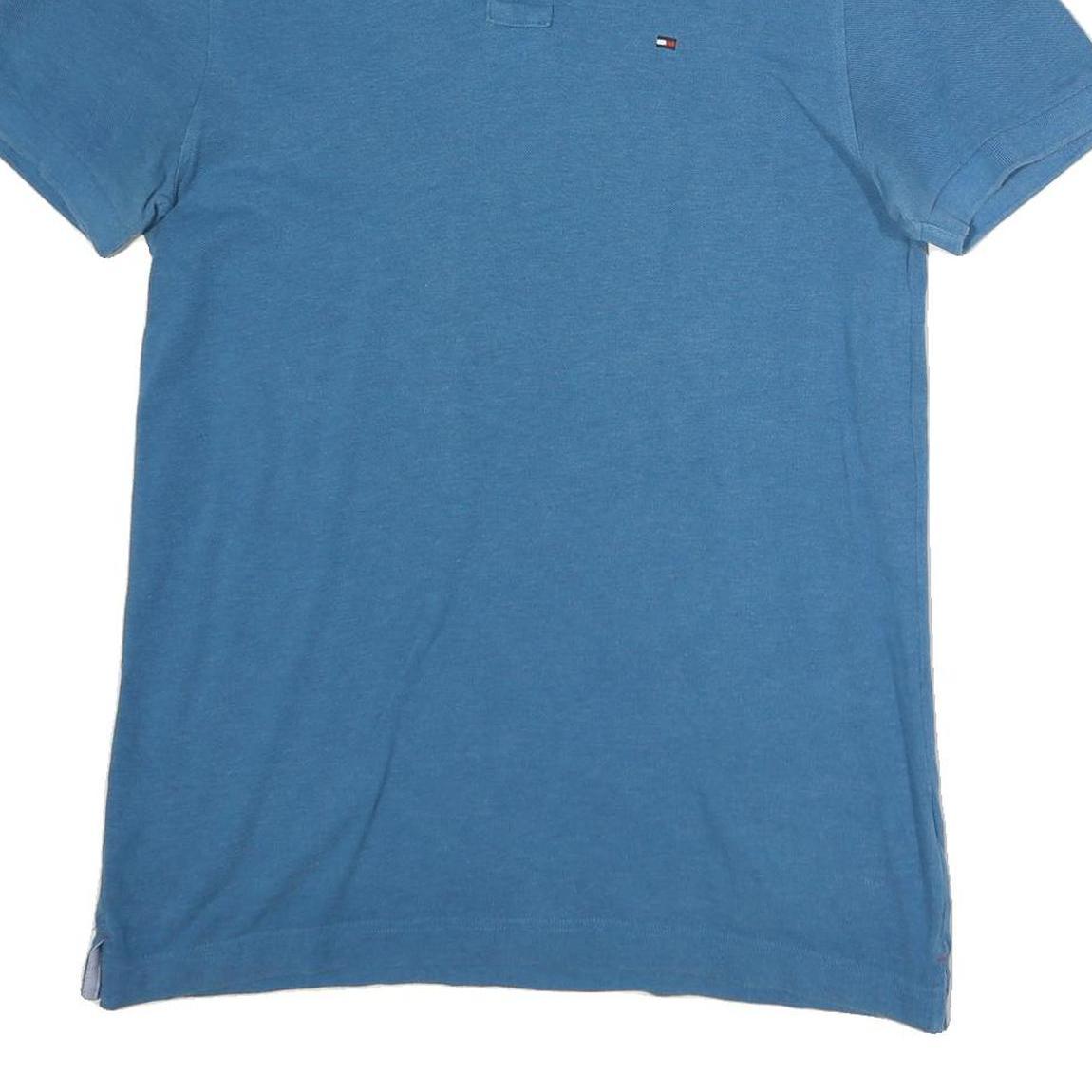 TOMMY HILFIGER Mens Blue Short Sleeve Polo Shirt M Classic Cotton Casual