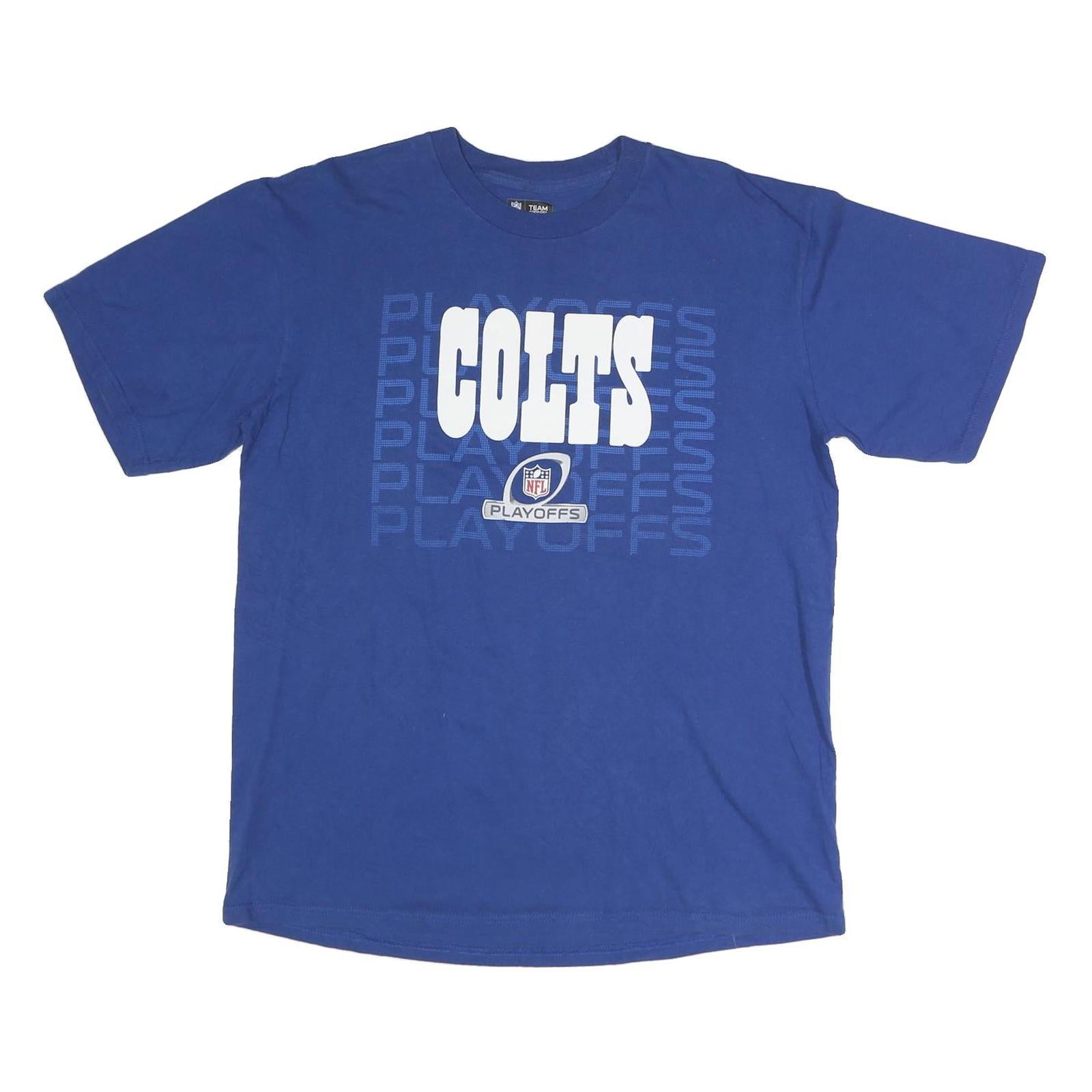 NFL Mens Blue Colts Graphic T-Shirt M Short Sleeve Crew Neck Cotton Cotton