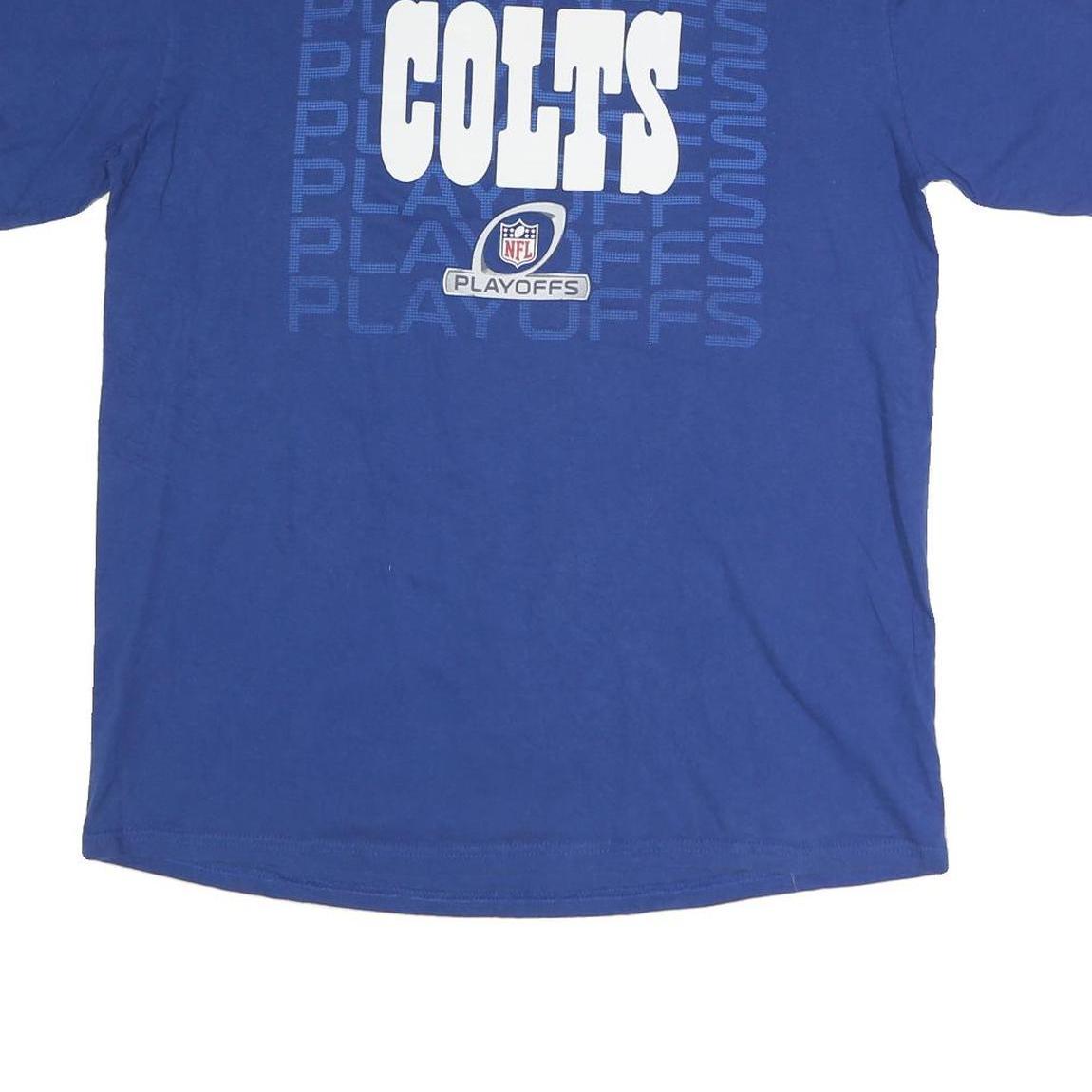 NFL Mens Blue Colts Graphic T-Shirt M Short Sleeve Crew Neck Cotton Cotton