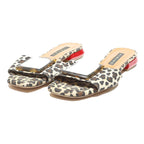 ALBANO Womens Leopard Print Flat Slider Sandals Synthetic UK 6 Stylish Casual