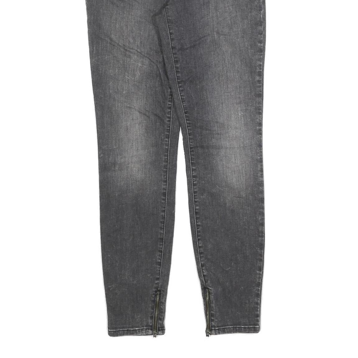 GUESS Womens Slim Grey Denim Jeans Cotton Blend W29 L28 Zip Detail