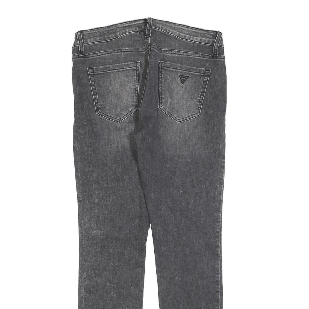 GUESS Womens Slim Grey Denim Jeans Cotton Blend W29 L28 Zip Detail