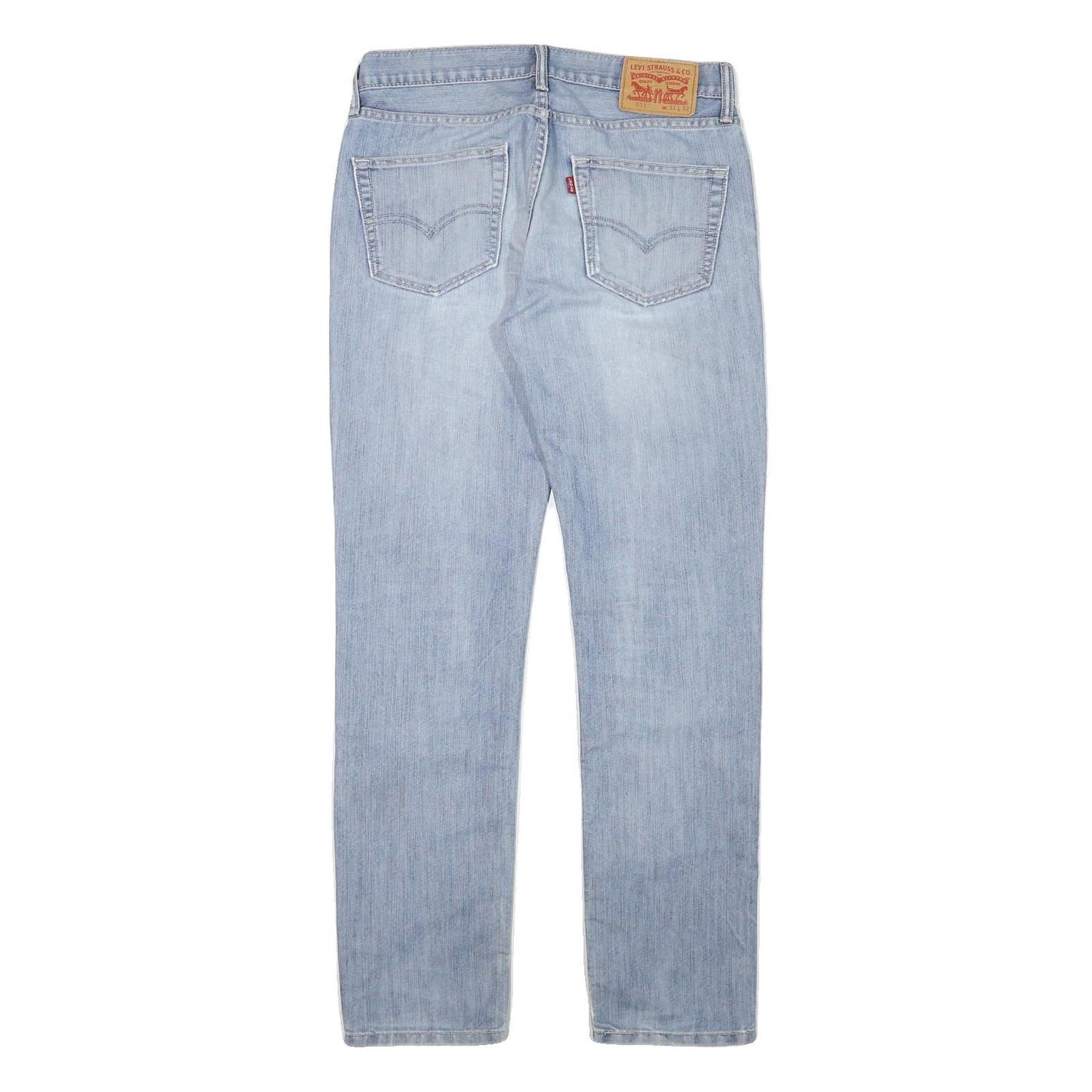 LEVI'S 511 Mens Slim Light Blue Denim Jeans Cotton Blend Zip W31 L32 Stylish