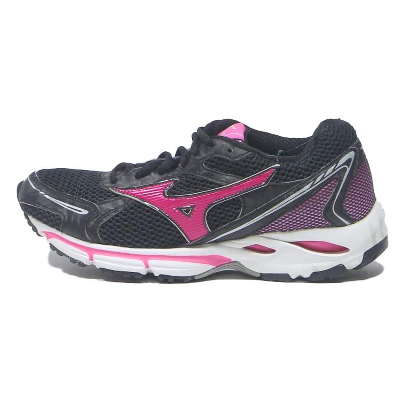 MIZUNO Womens Running Trainers Black & Pink Synthetic UK 6 Comfortable