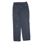 CARHARTT Mens Cotton Blend Navy Blue Regular Straight Trousers W32 L36 Workwear