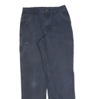 CARHARTT Mens Cotton Blend Navy Blue Regular Straight Trousers W32 L36 Workwear