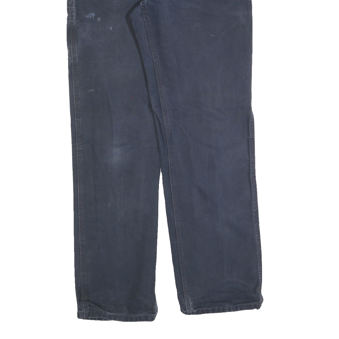 CARHARTT Mens Cotton Blend Navy Blue Regular Straight Trousers W32 L36 Workwear