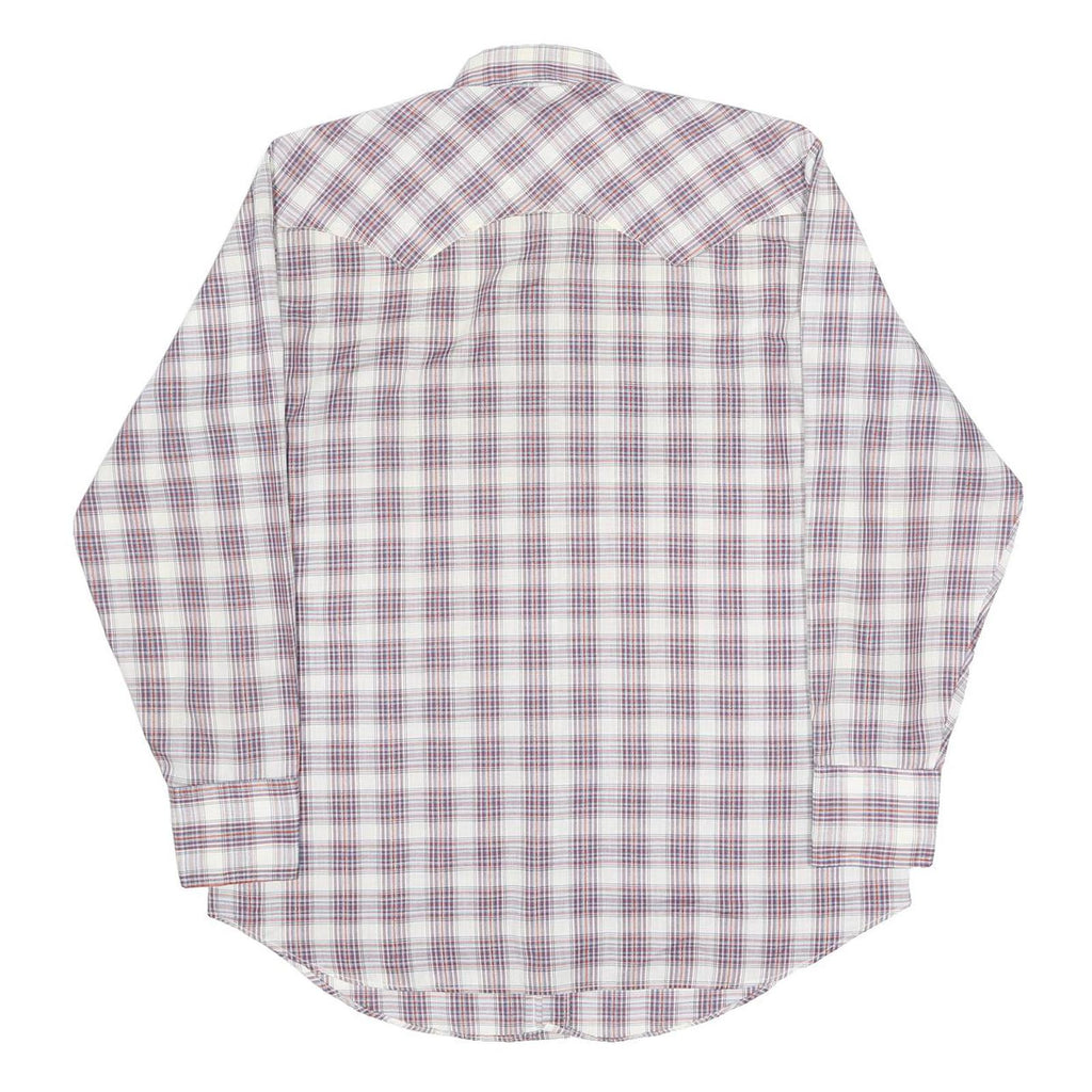 LEVI'S Mens White & Red Check Shirt L Cotton Blend Long Sleeve Button Casual