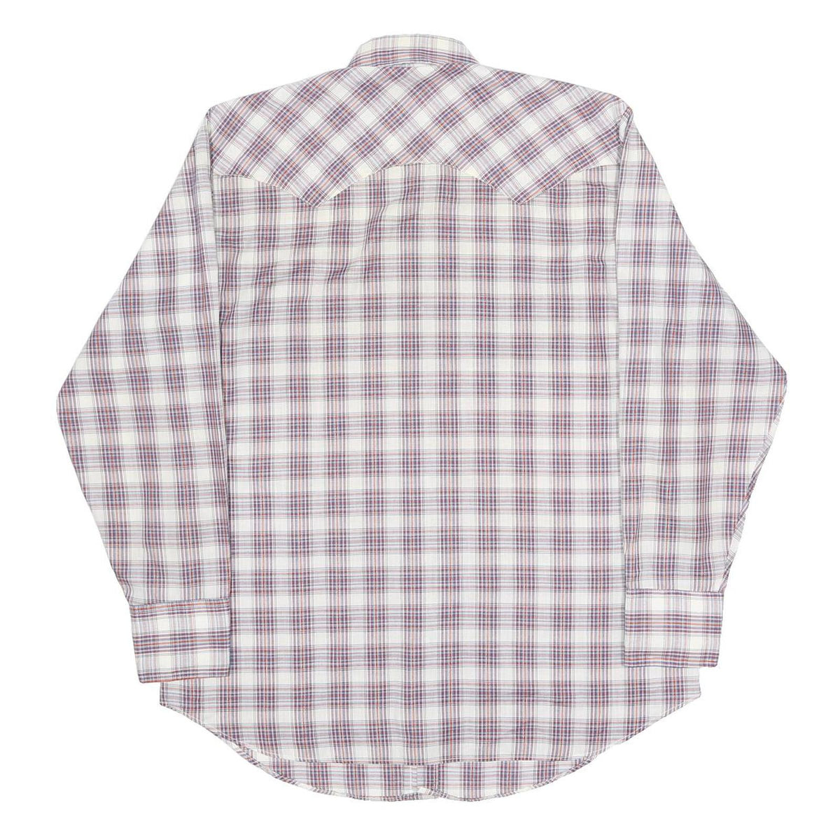 LEVI'S Mens White & Red Check Shirt L Cotton Blend Long Sleeve Button Casual
