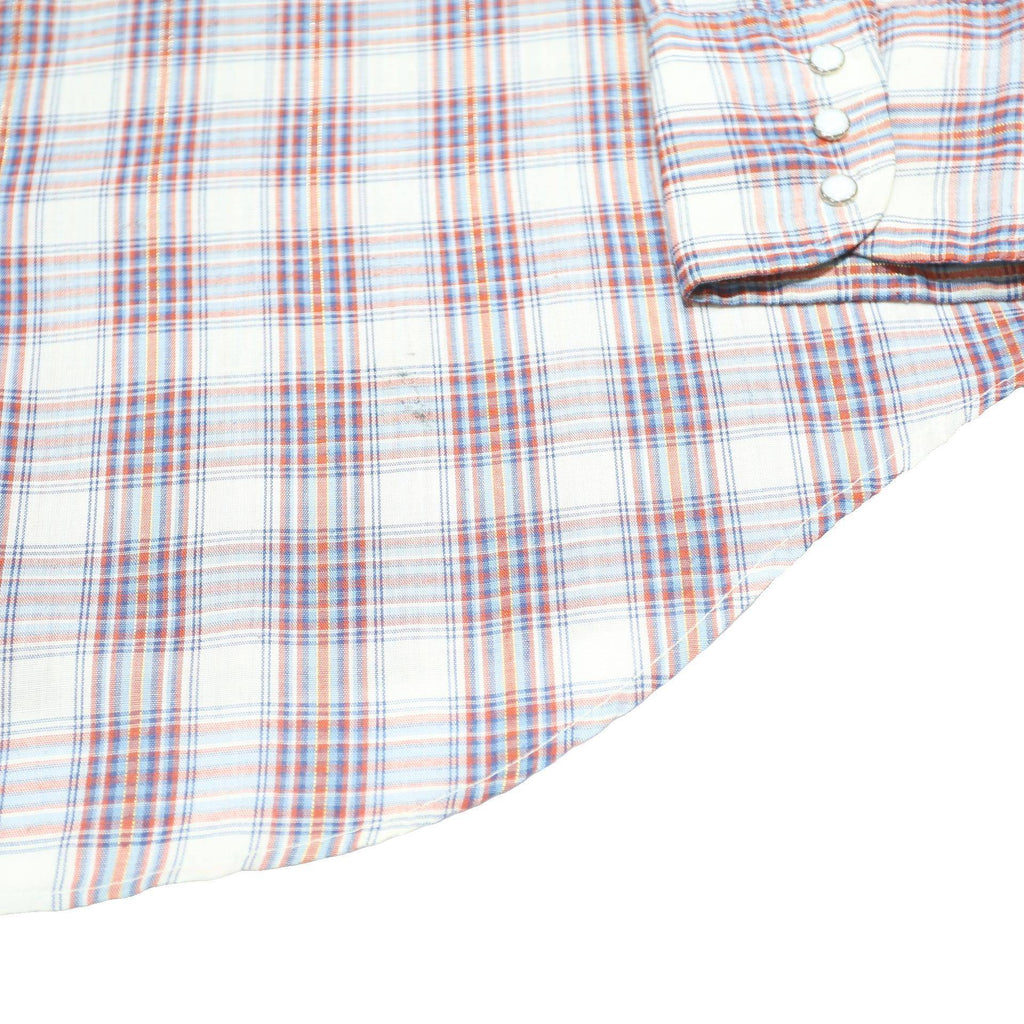LEVI'S Mens White & Red Check Shirt L Cotton Blend Long Sleeve Button Casual