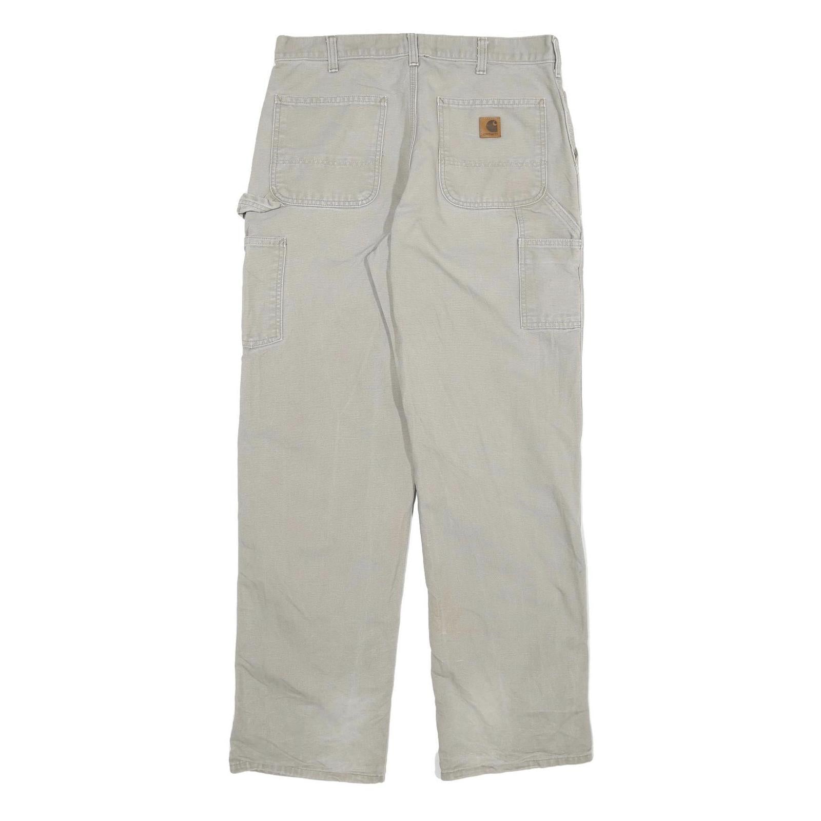 CARHARTT Mens Relaxed Straight Beige Denim Light W32 L32 Workwear Pants