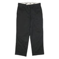 DICKIES Mens Black Regular Fit Straight Cotton Blend Trousers W33 L28 Workwear