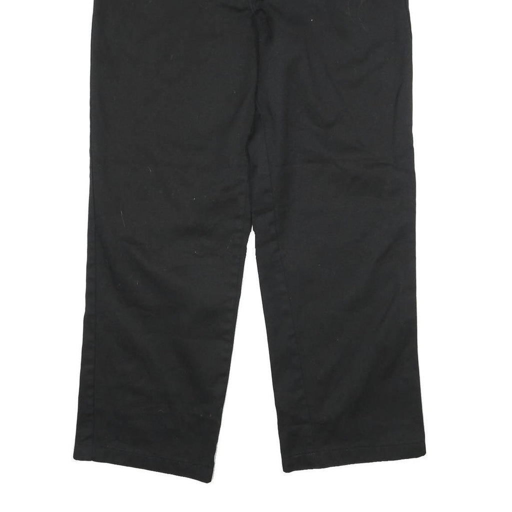 DICKIES Mens Black Regular Fit Straight Cotton Blend Trousers W33 L28 Workwear