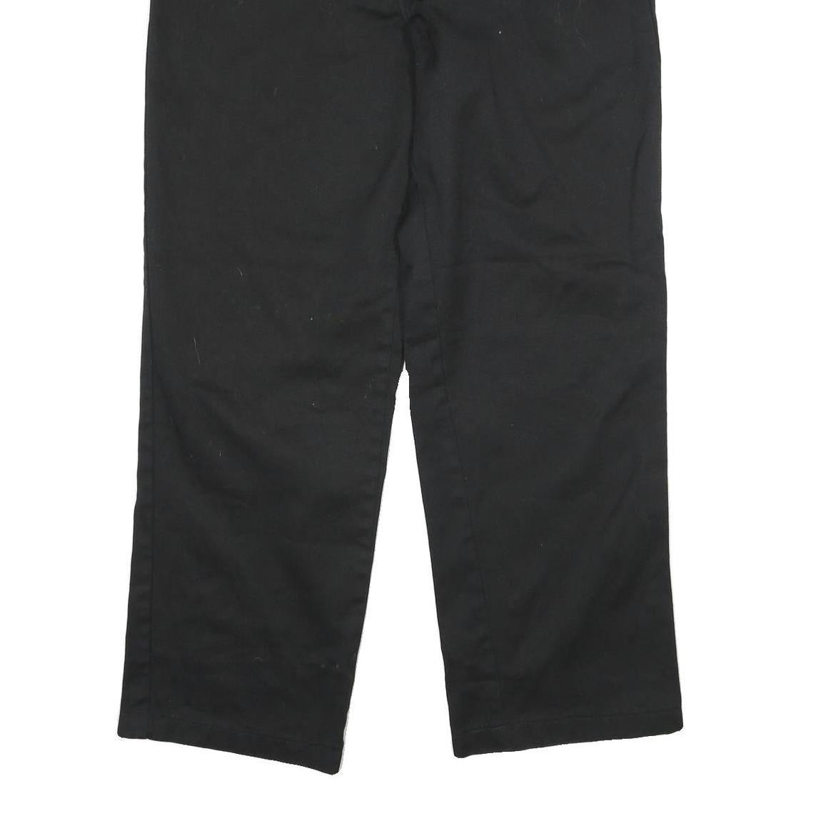 DICKIES Mens Black Regular Fit Straight Cotton Blend Trousers W33 L28 Workwear