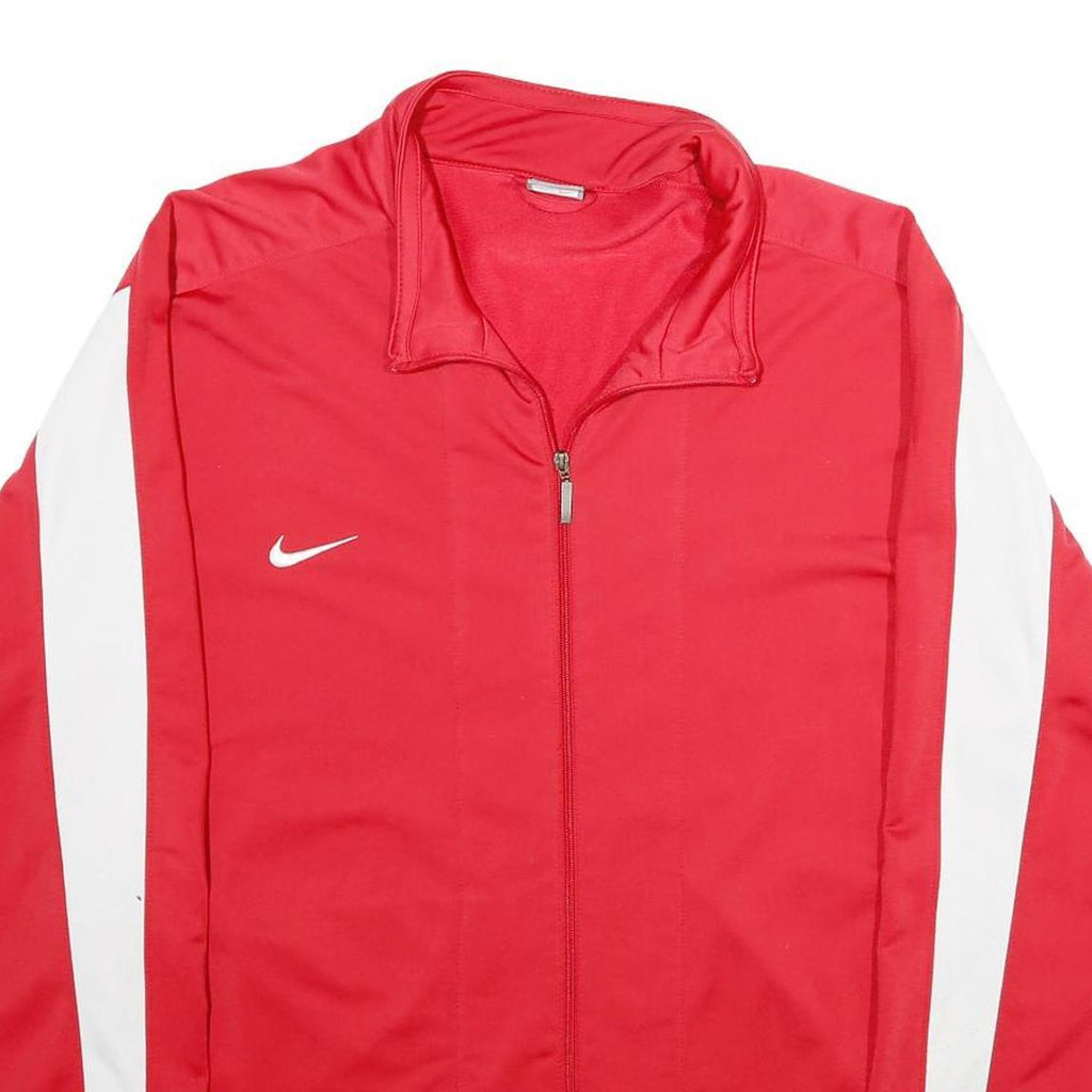 NIKE Mens Red Jacket XL Polyester Plain Zip Sportswear Track Top