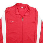 NIKE Mens Red Jacket XL Polyester Plain Zip Sportswear Track Top