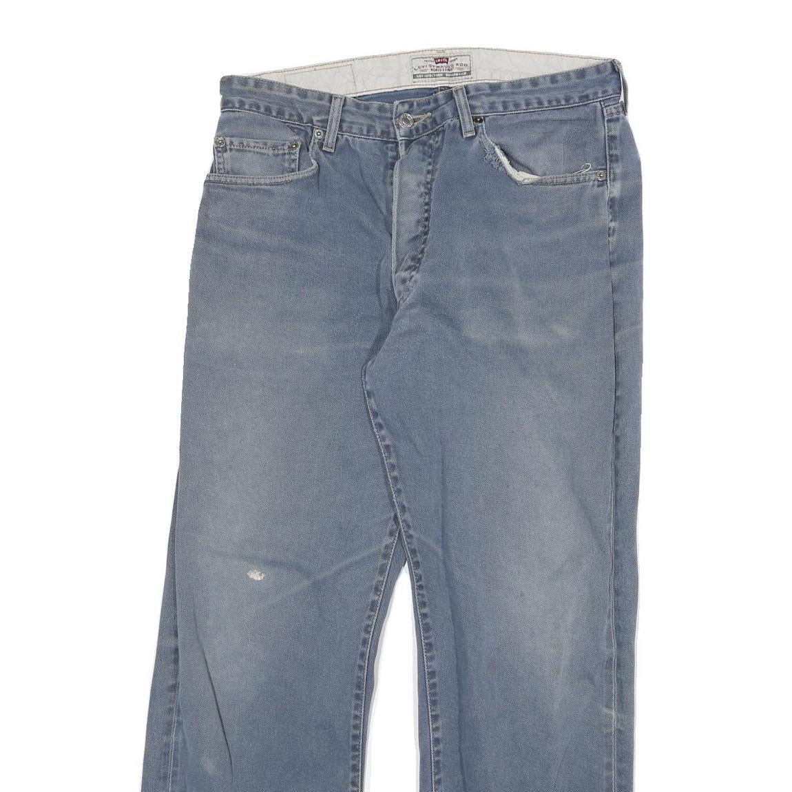 LEVI'S Mens Regular Fit Blue Denim Plain Jeans W30 L29 Classic Button Closure