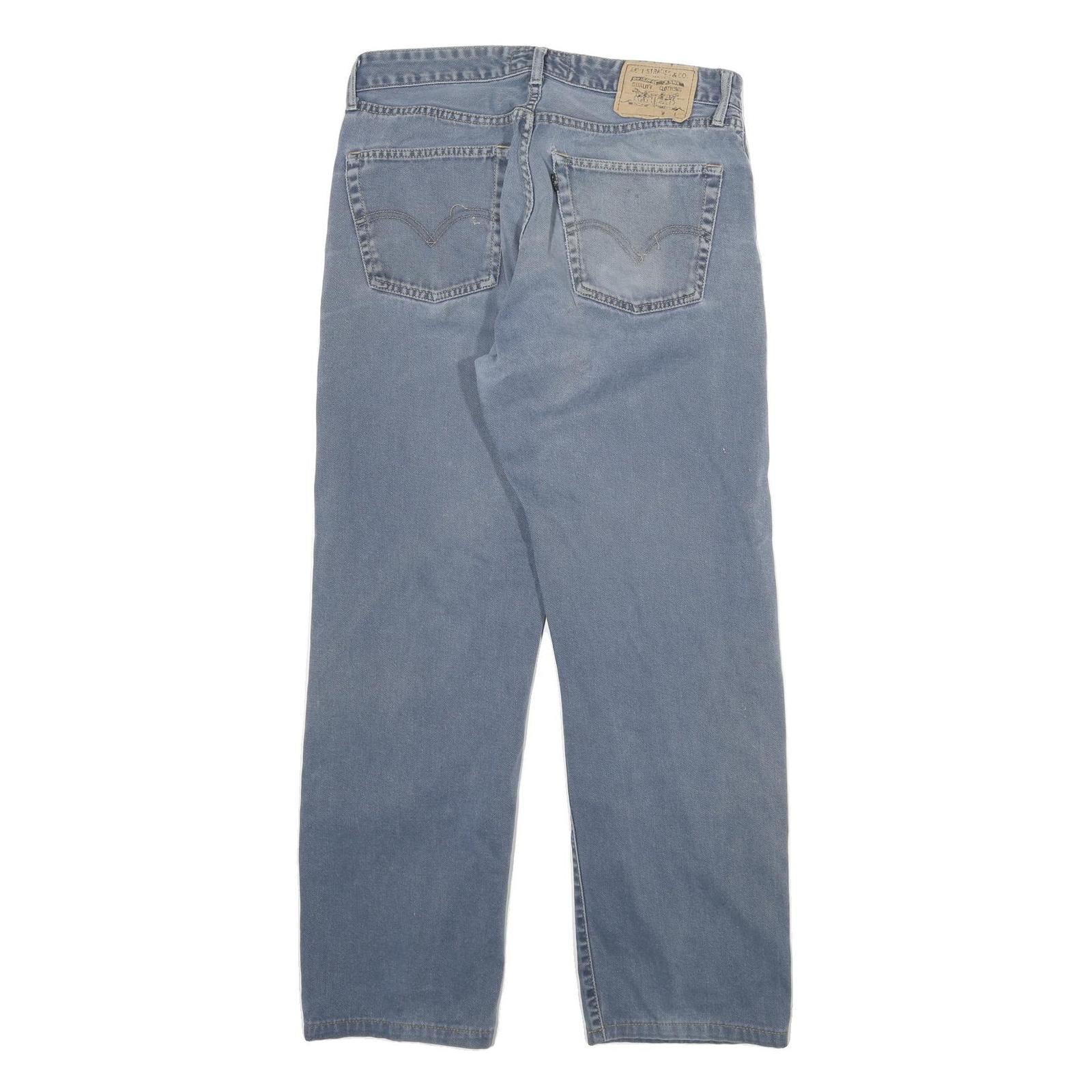 LEVI'S Mens Regular Fit Blue Denim Plain Jeans W30 L29 Classic Button Closure