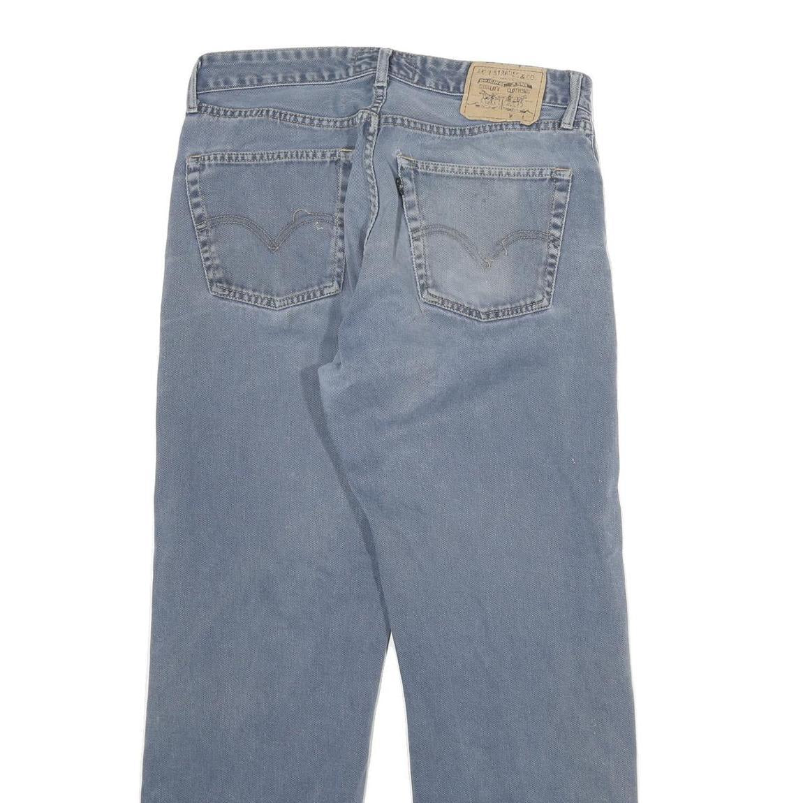 LEVI'S Mens Regular Fit Blue Denim Plain Jeans W30 L29 Classic Button Closure