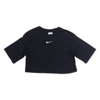 NIKE Cropped Womens T-Shirt Black Crew Neck XS