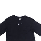 NIKE Cropped Womens T-Shirt Black Crew Neck XS