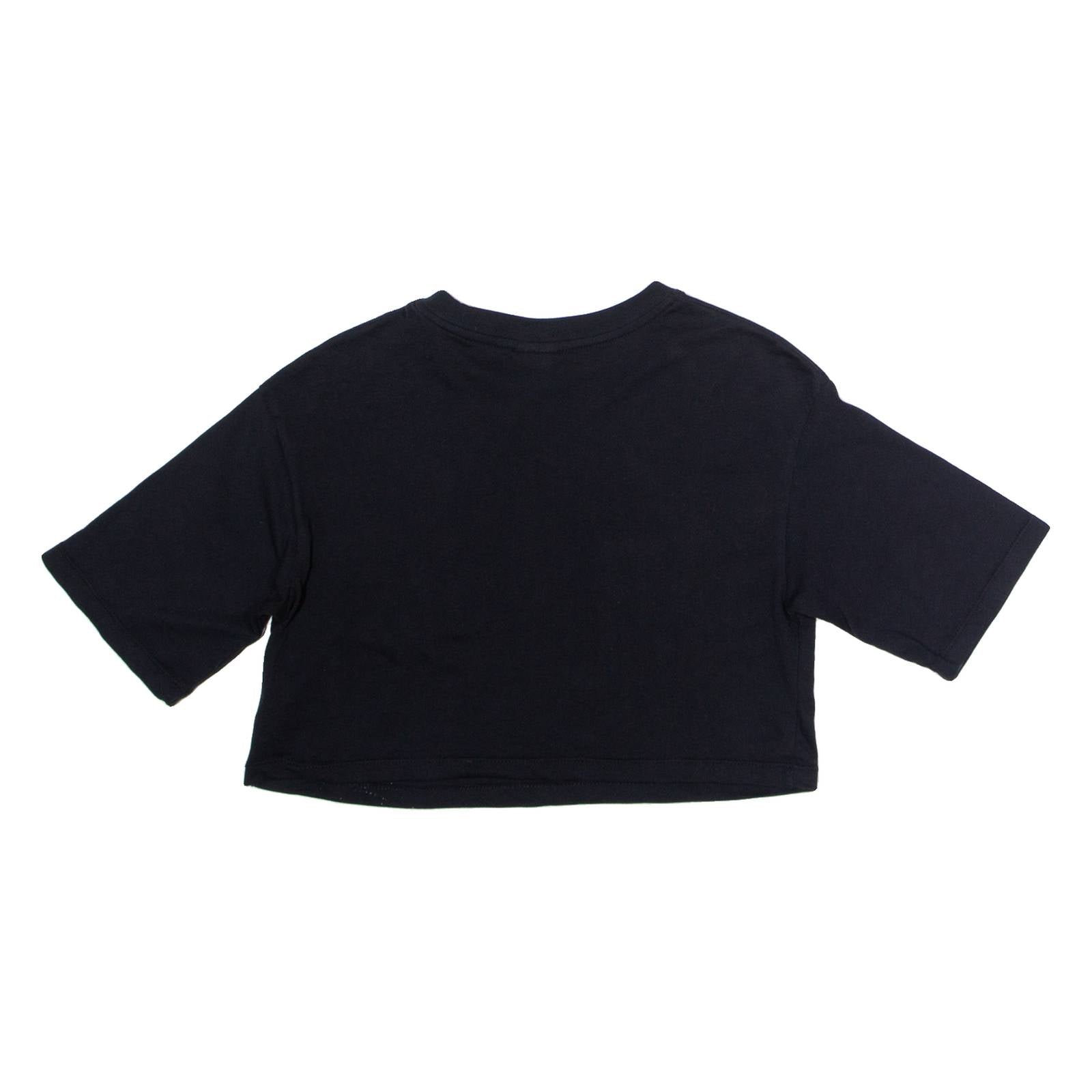 NIKE Cropped Womens T-Shirt Black Crew Neck XS