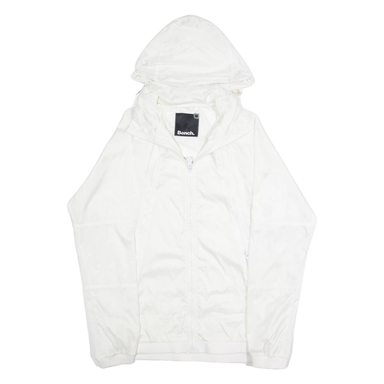 BENCH Mens Rain Jacket White Hooded S