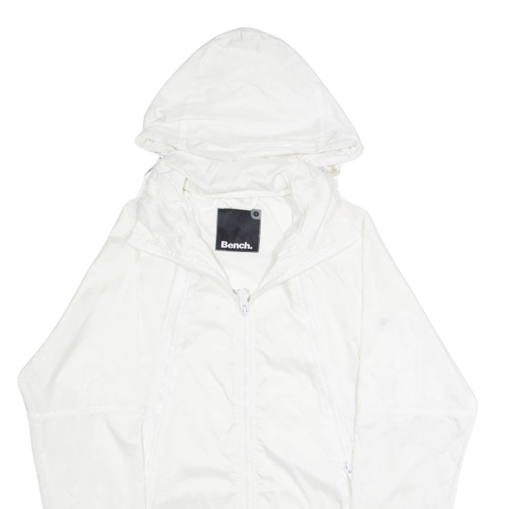 BENCH Mens Rain Jacket White Hooded S