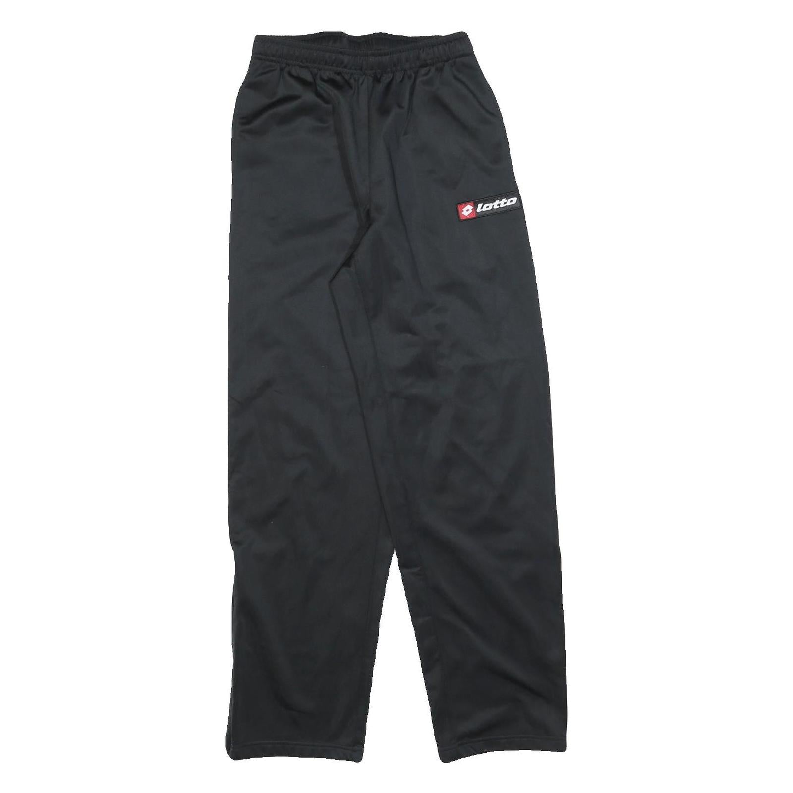 LOTTO Mens Joggers Black S W24 L30 Regular Tapered Polyester Blend Sportswear