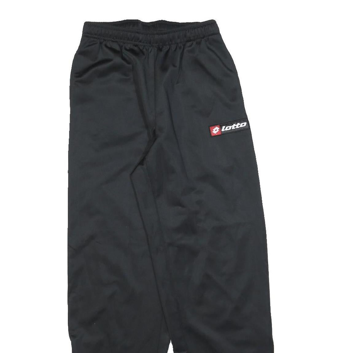 LOTTO Mens Joggers Black S W24 L30 Regular Tapered Polyester Blend Sportswear