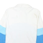 CHAMPION Mens White & Blue Long Sleeve Colourblock Polo Shirt M Cotton Blend