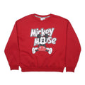 DISNEY Womens Red Mickey Mouse Crew Neck UK 14 Cotton Blend Sweatshirt